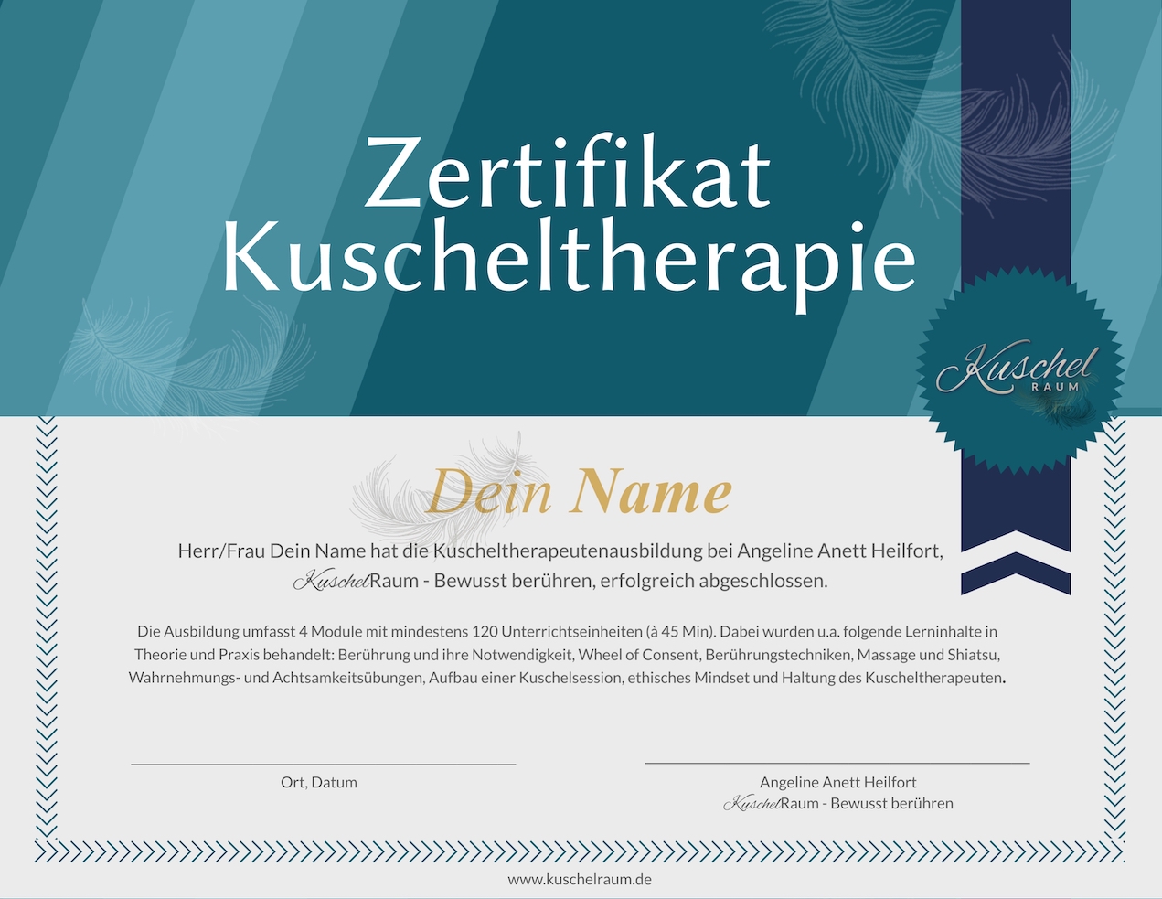 Zertifikat Kuscheltherapie